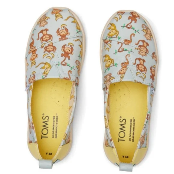 TOMS Youth Unisex Alpargata Monkey Prints - Picture 11 of 12